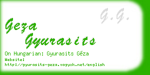 geza gyurasits business card
